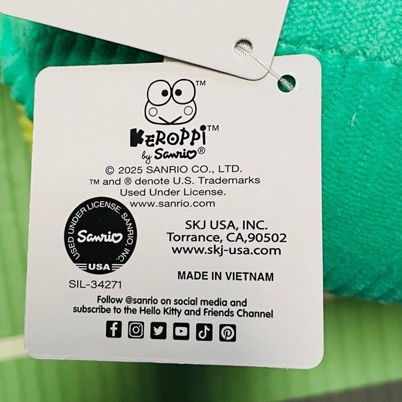 NWT Authentic 2025 Large Sanrio Green Corduroy Keroppi Duo Set 13” Plushie - Picture 5 of 6